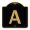 Signmission Designer Series Sign-Sign W/ Letter A, Black & Gold Aluminum Sign, 18" x 18", BG-1818-22964 A-DES-BG-1818-22964 - alternate 1